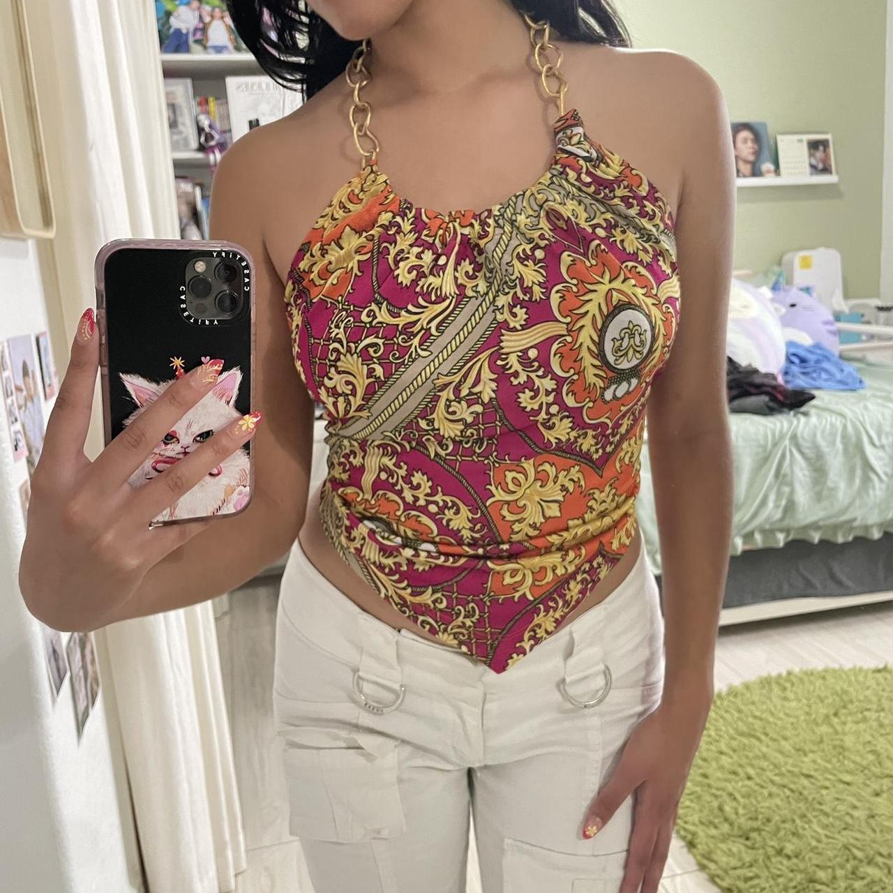 Vintage Halter Neck Crop Top Sexy