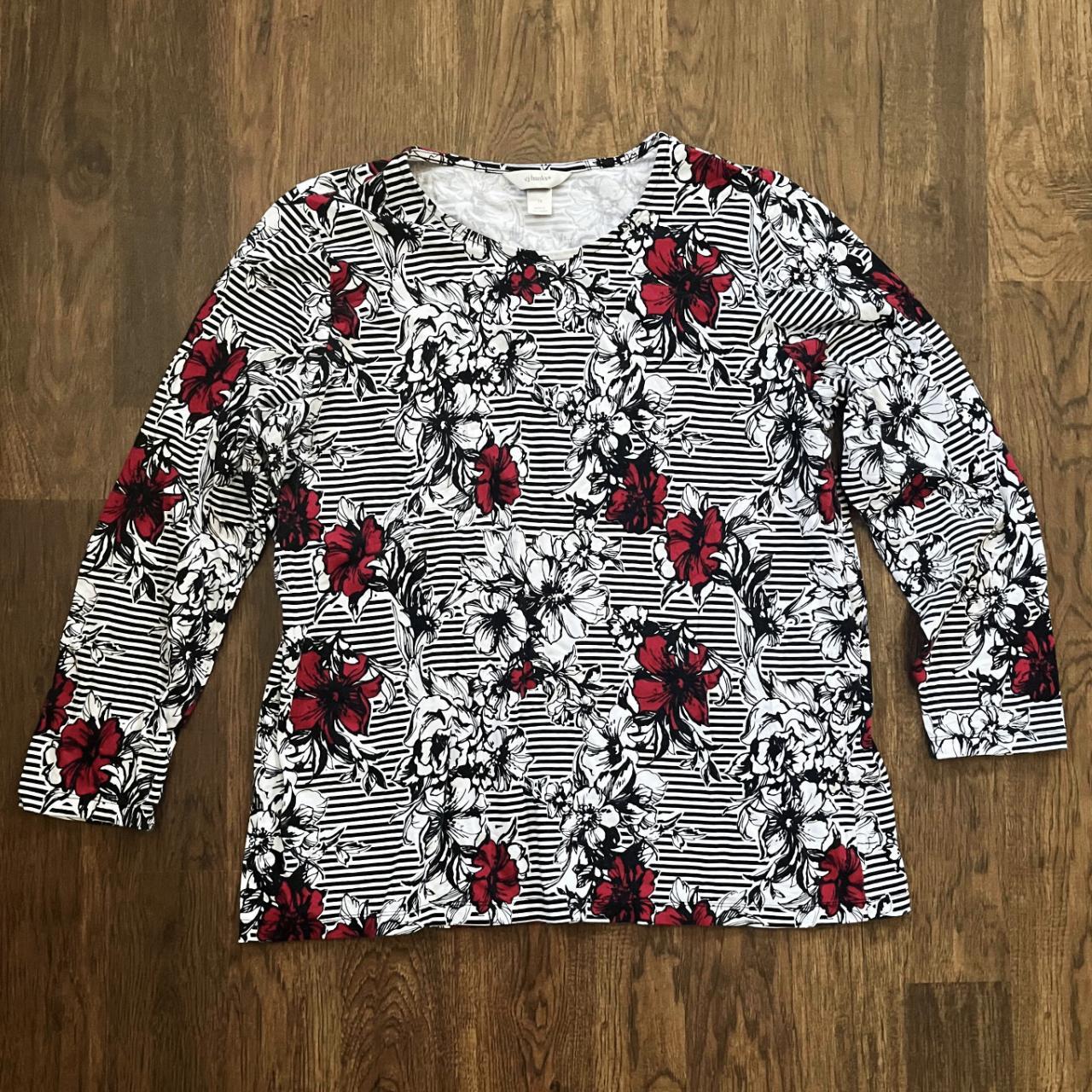 Christopher & Banks Women's Blouse - Multi/Black … - image 1