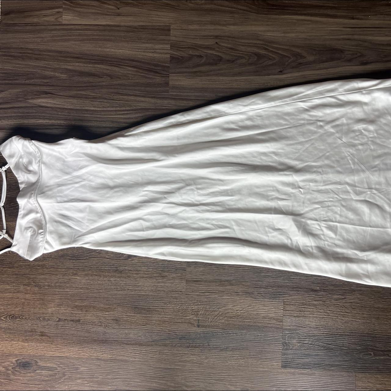 ZARA SATIN EFFECT CUT OUT DRESS (white) Perfect for... - Depop