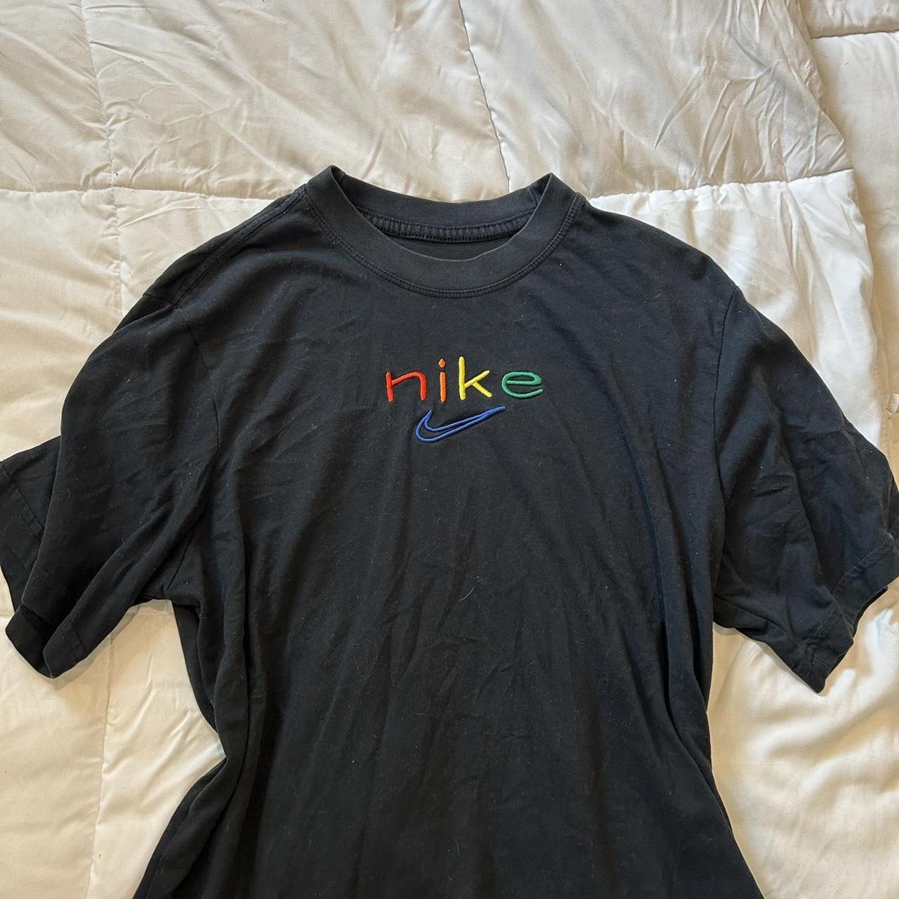 multi colored nike shirt