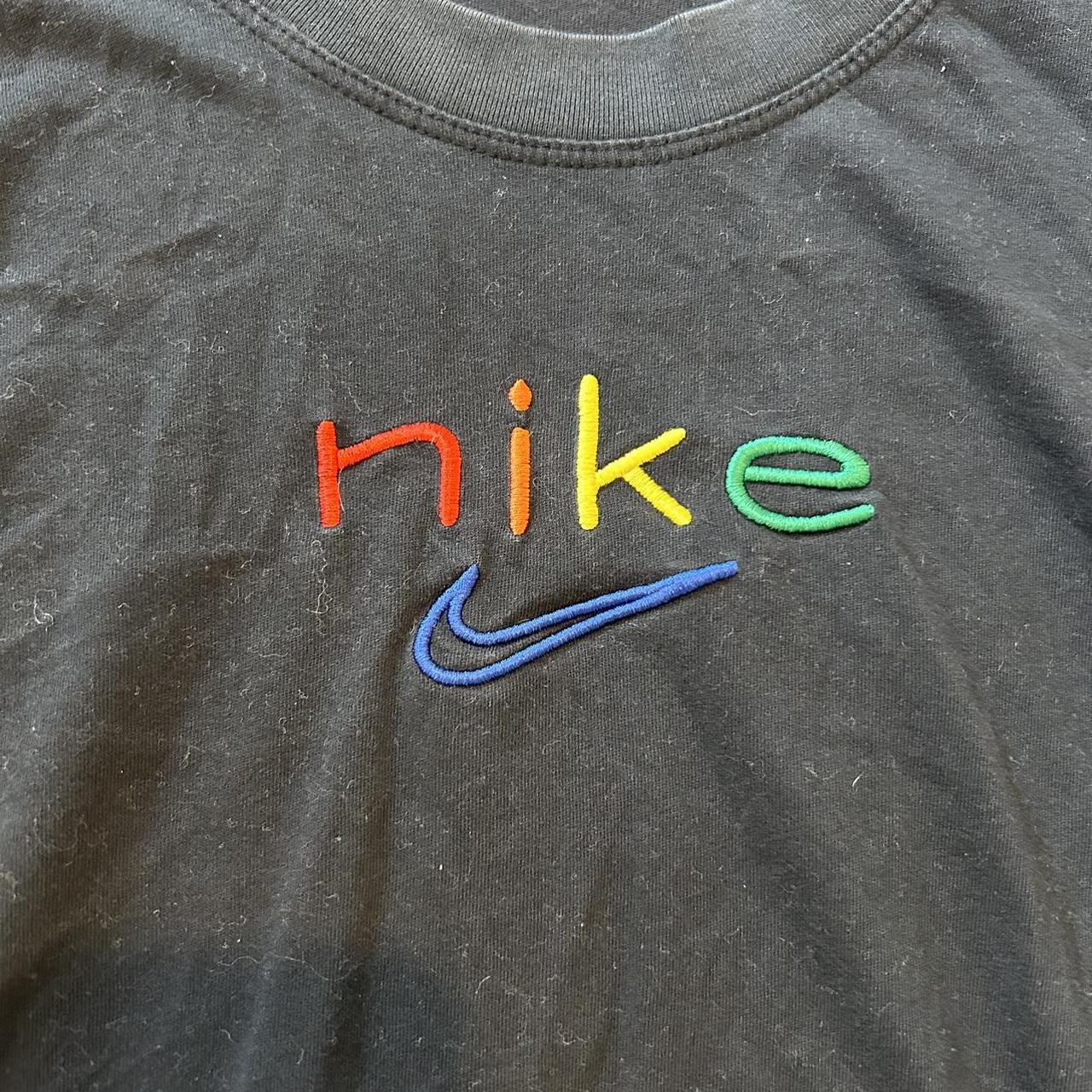 multi colored nike shirt
