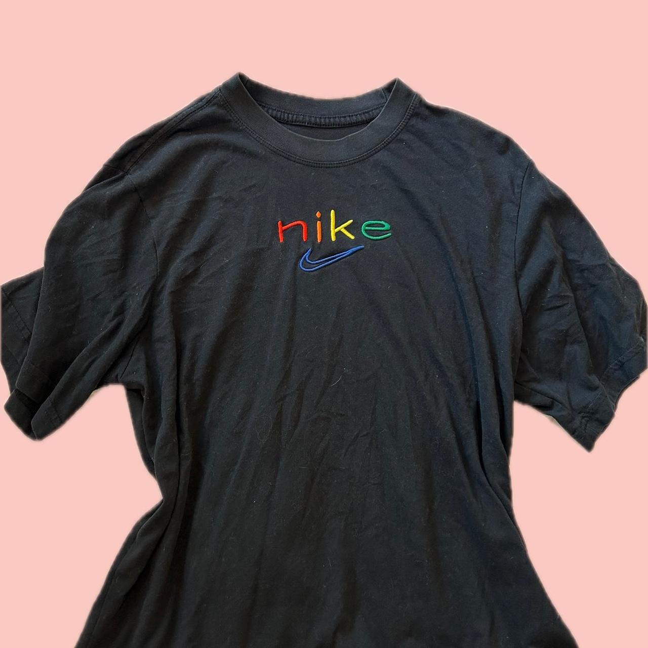 multi colored nike shirt