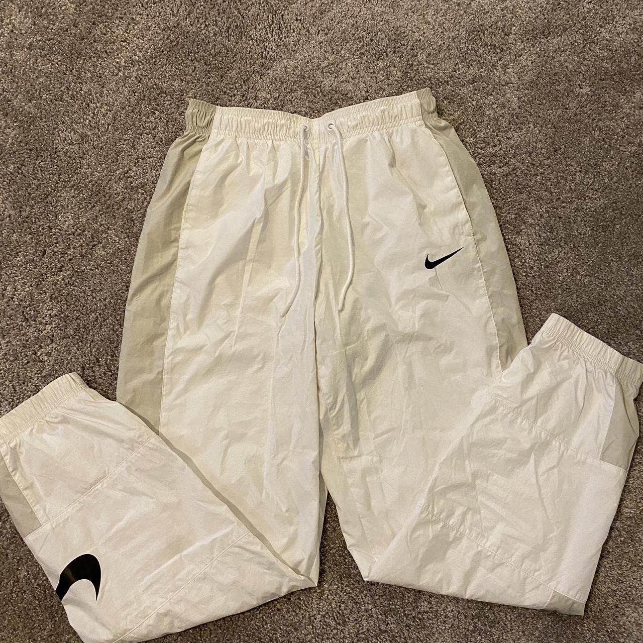 White nike joggers, great condition, nice fit Depop