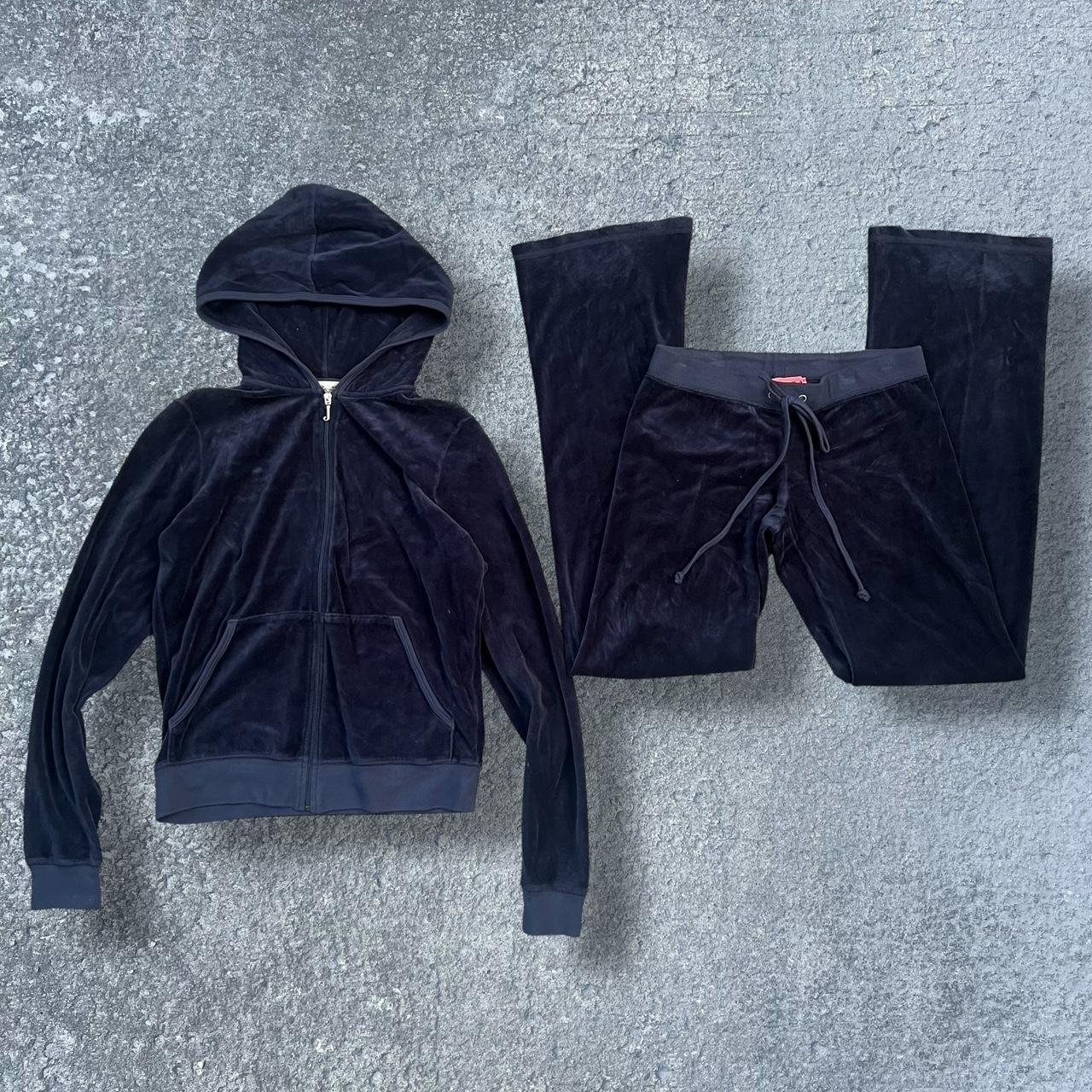 JUICY COUTURE 黒パイル地　セットアップ JUICY COUTURE OG Bling Womens Zip-Up Hoodie - BLACK | Tillys