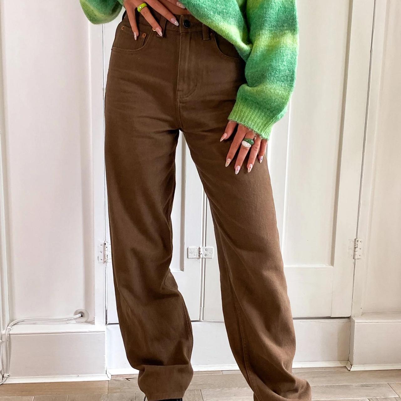 Brown motel rocks parallel jeans. Worn once in... Depop