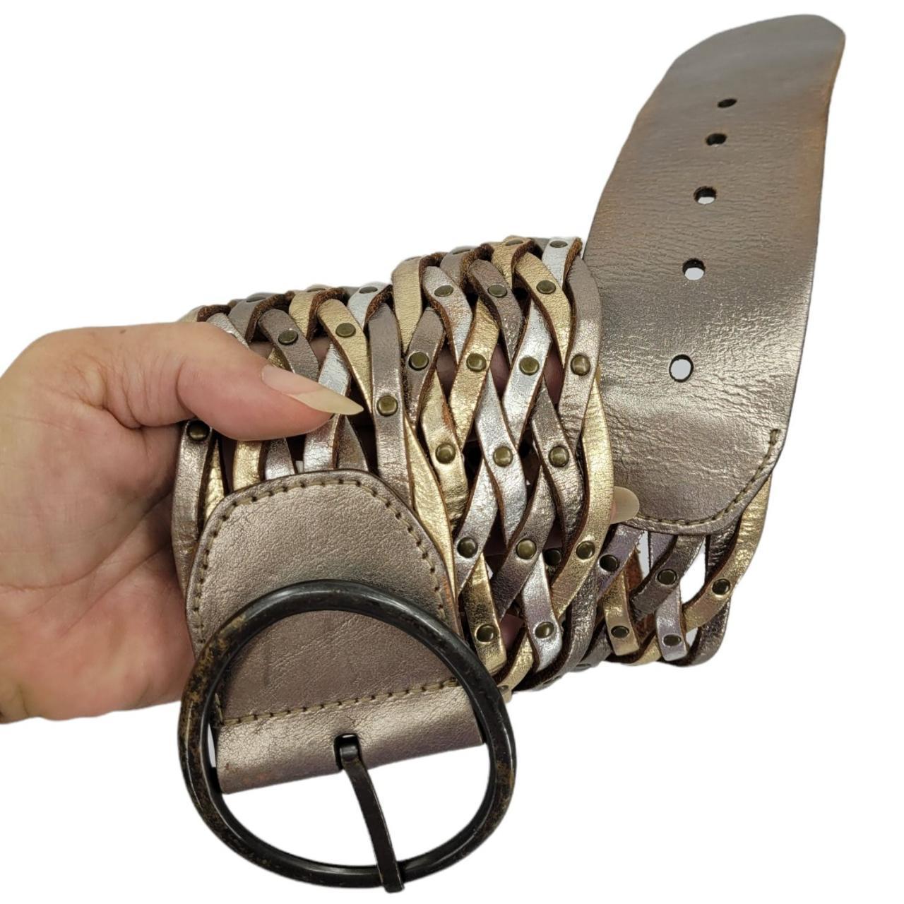 Fossil Women's Belt - Gold/Silver – Metallic gold… - image 1