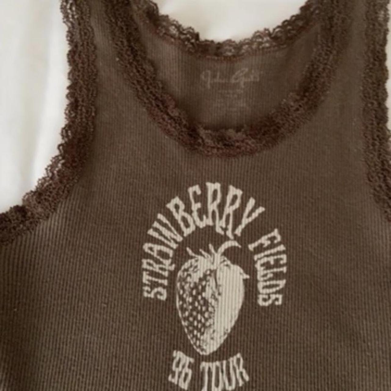 brandy melville strawberry fields tank - worn - Depop