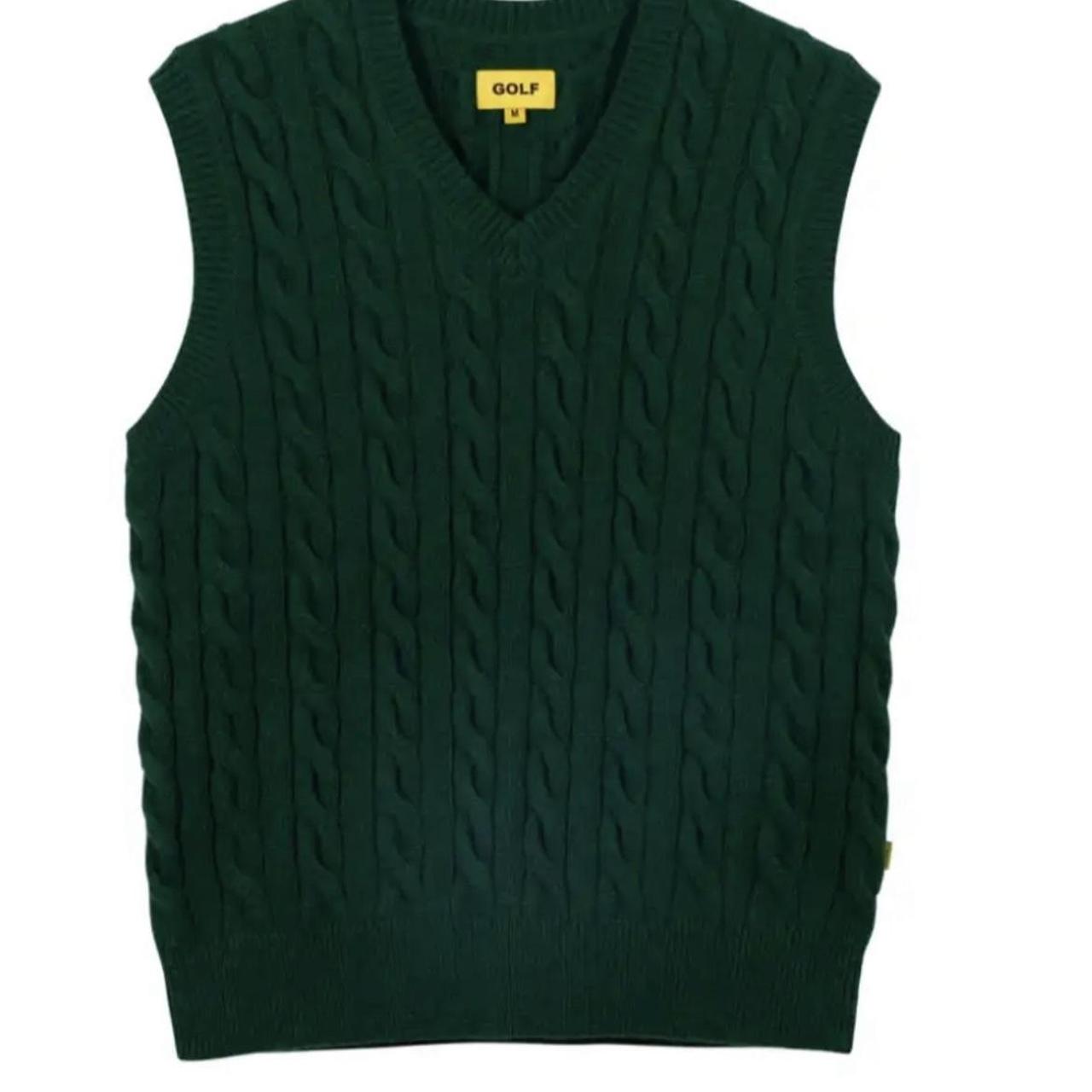 Golf Wang Cable Knit G Sweater Vest Green... - Depop