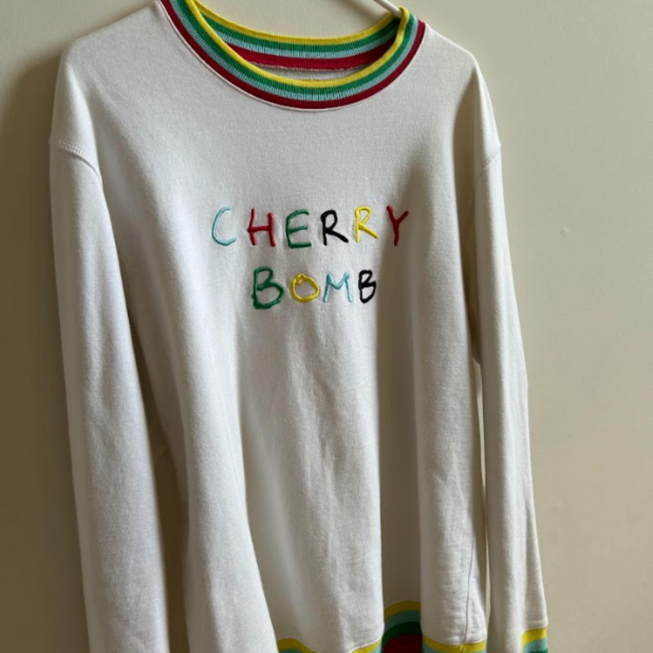Cherry Bomb Crewneck White Colorway Size M 8/10 | Depop
