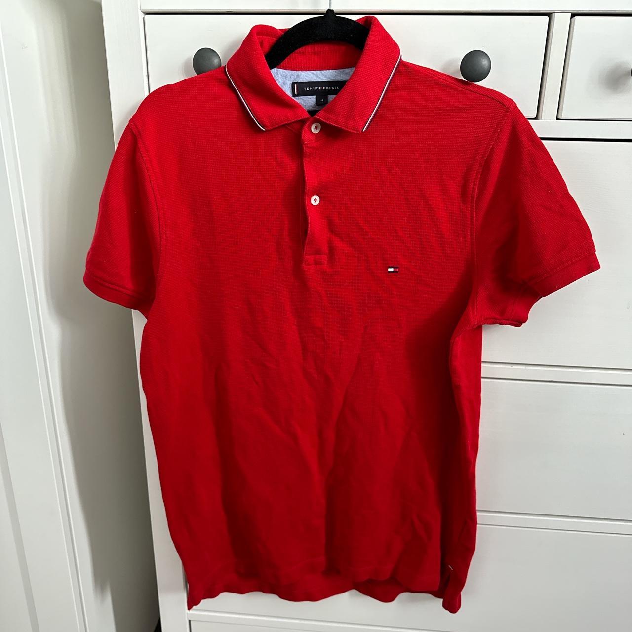 Tommy Hilfiger Men's Red Polo-shirts | Depop