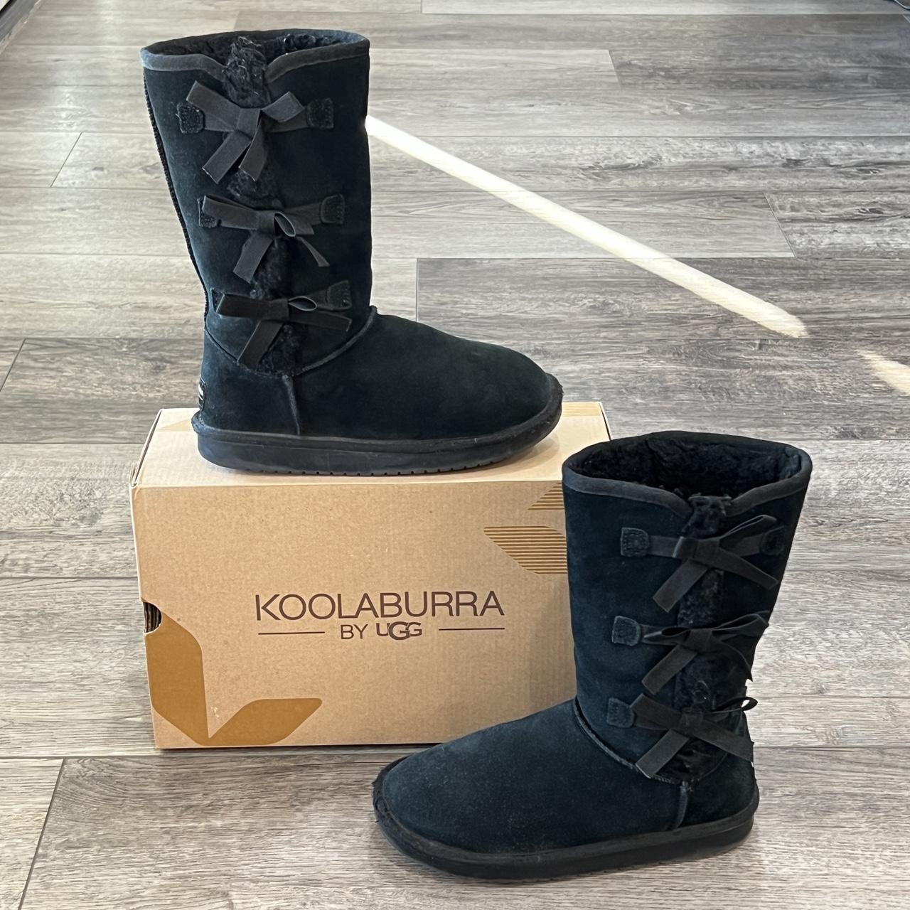 Koolaburra UGG Victoria Tall Boots Black 3 Bow Suede. Depop