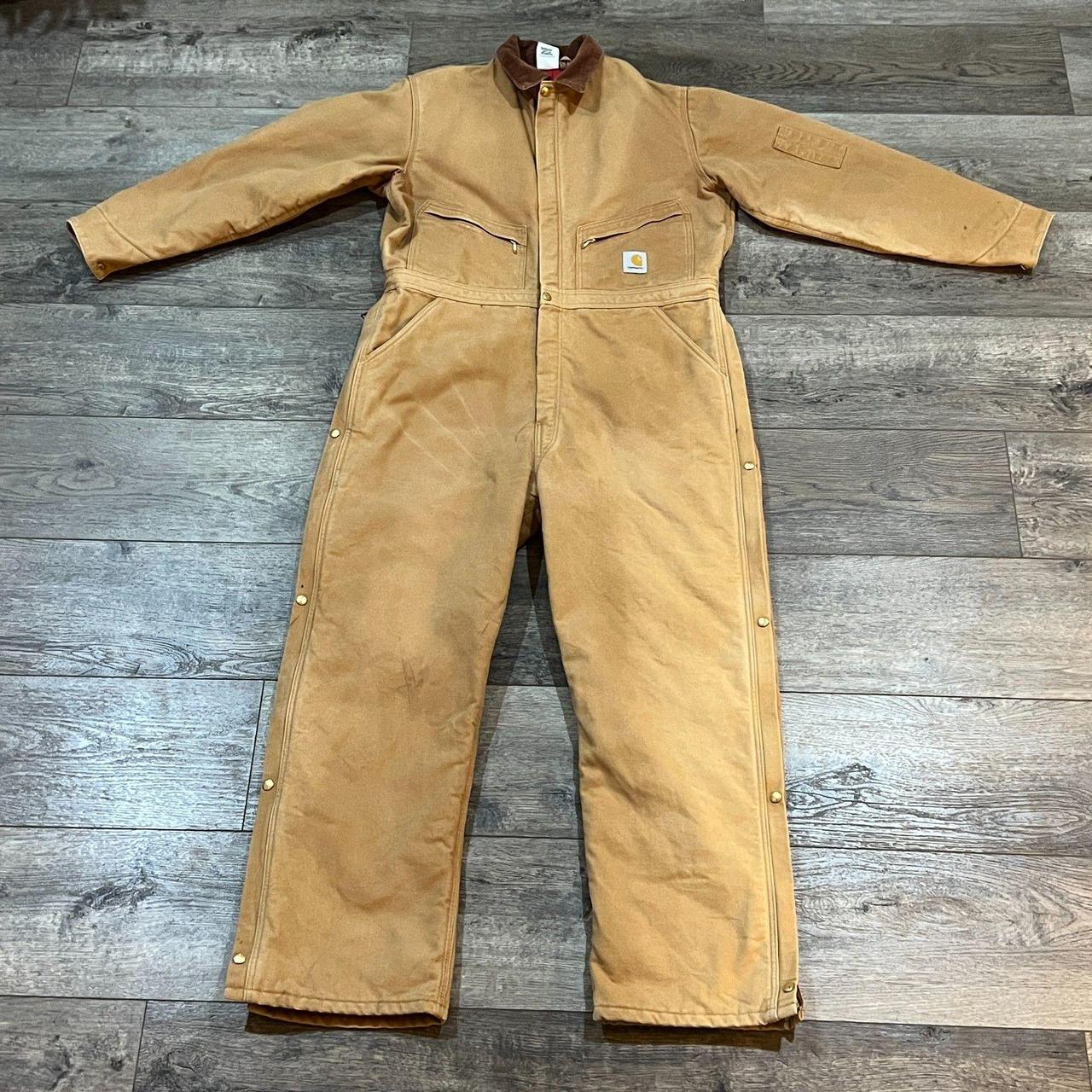 Vintage Carhartt X01 Duck Quilt Lined Brown Washed. Depop