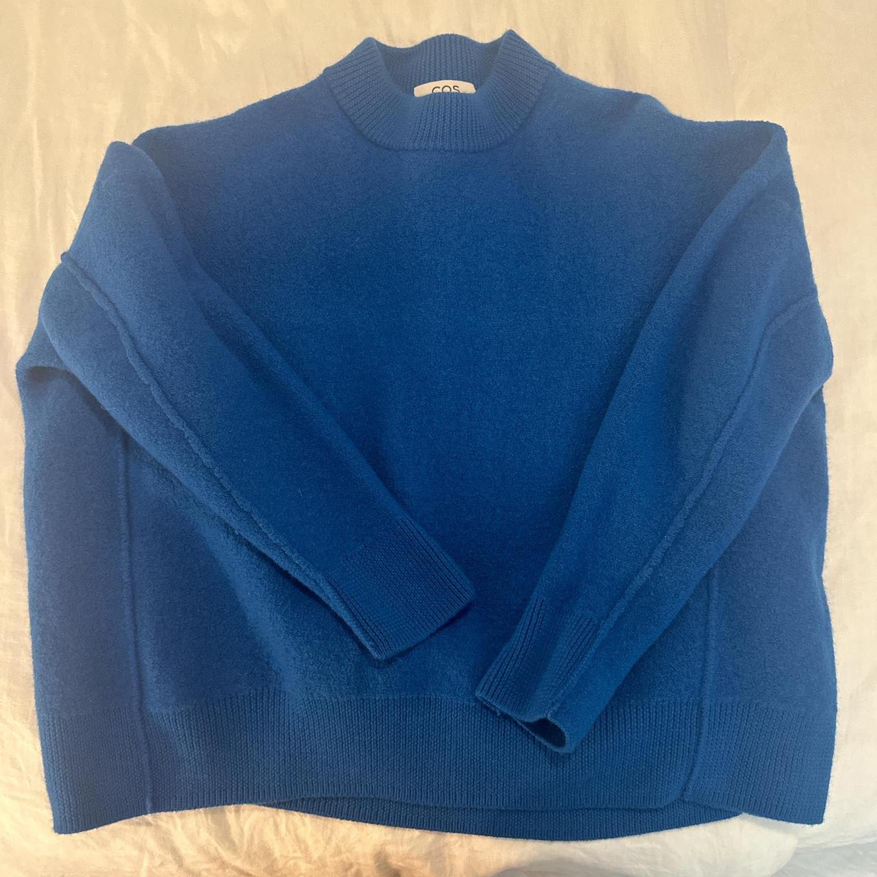 COS cobalt blue wool crewneck sweater Worn once 100%... - Depop