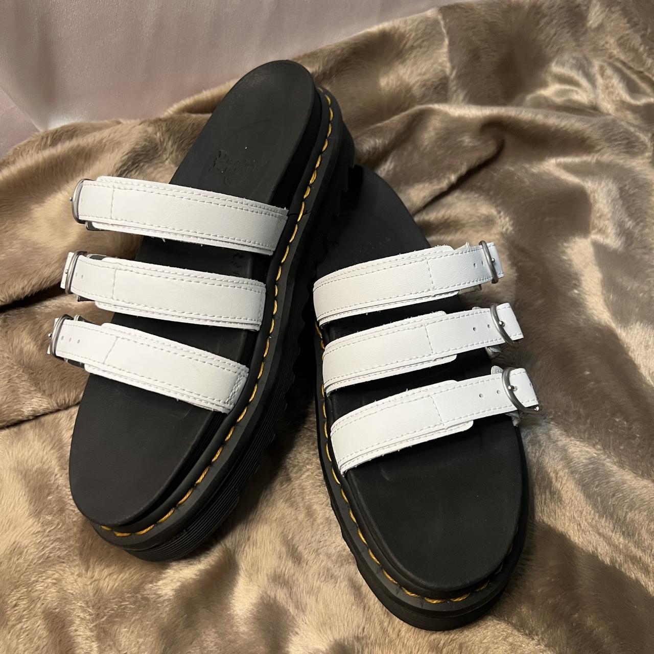 Dr. Martens Women's Black and White Sandals | Depop