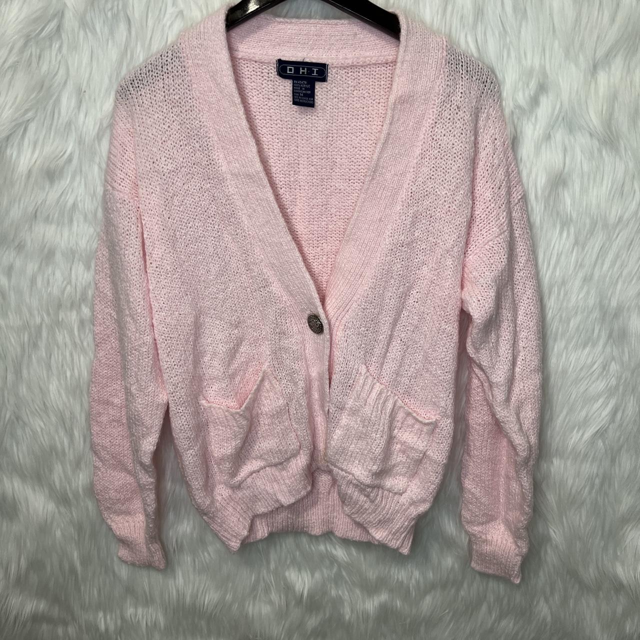 Vintage Pink Cardigan Almost like new baby pink... Depop