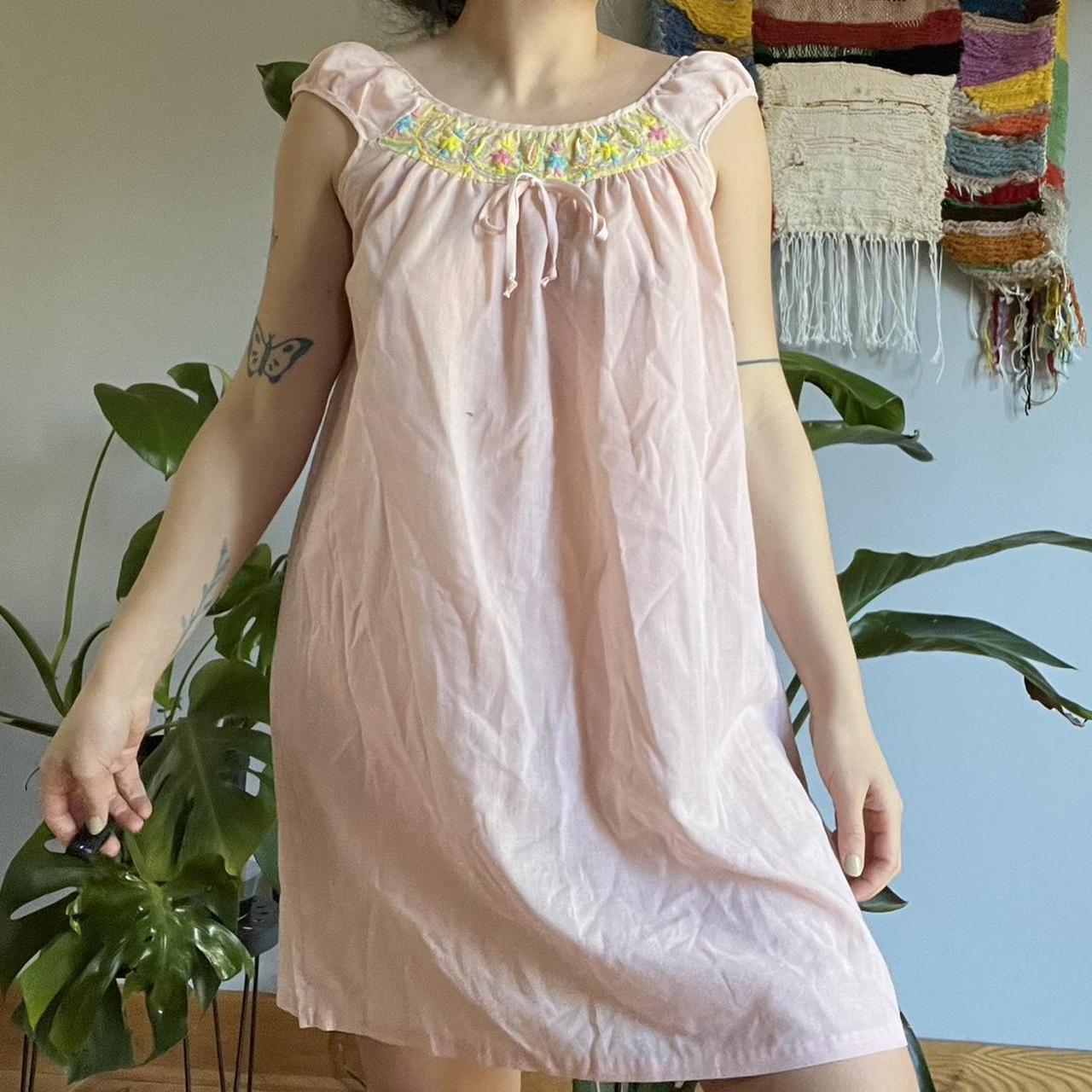 Women's Pink and Orange Dress Depop