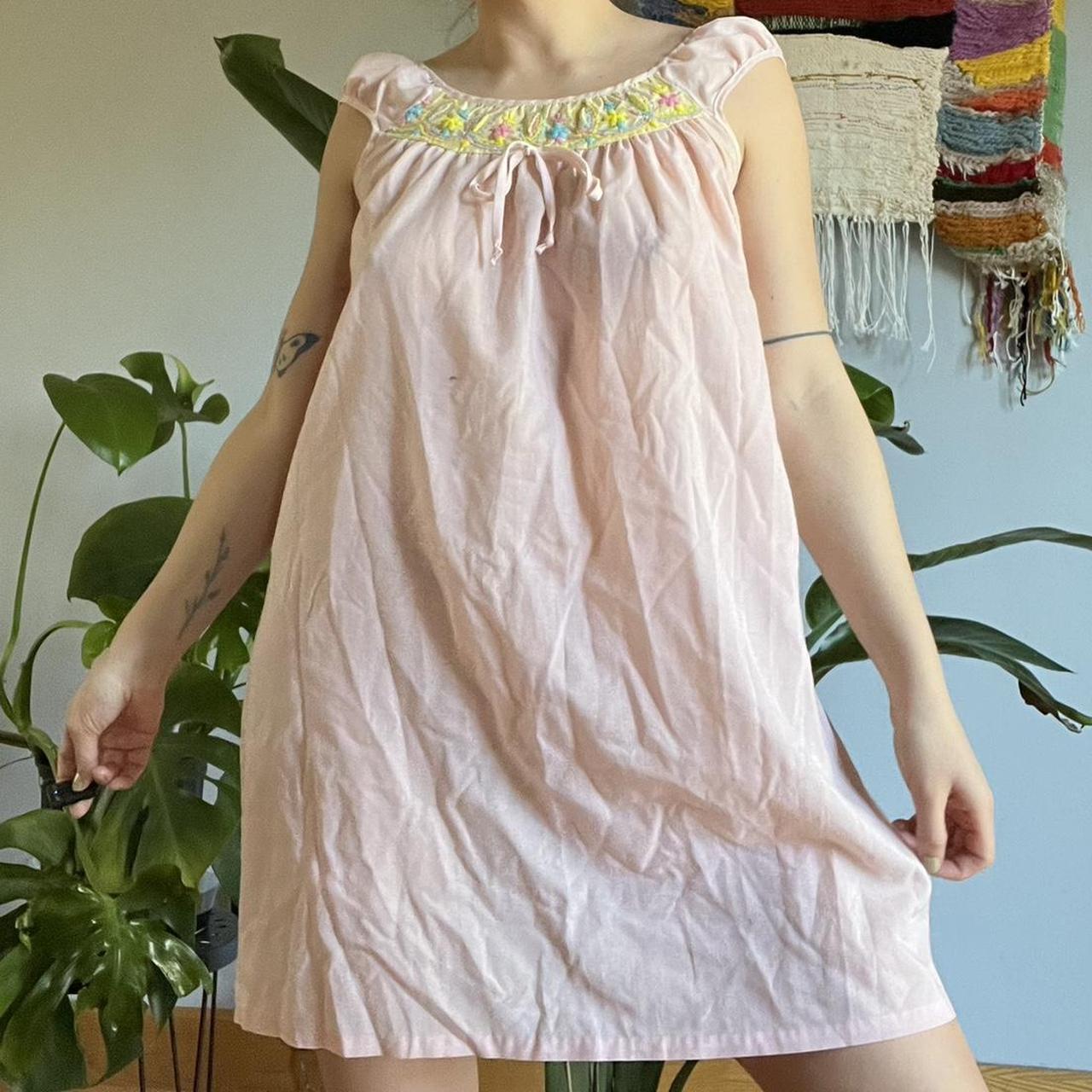 Women's Pink and Orange Dress Depop