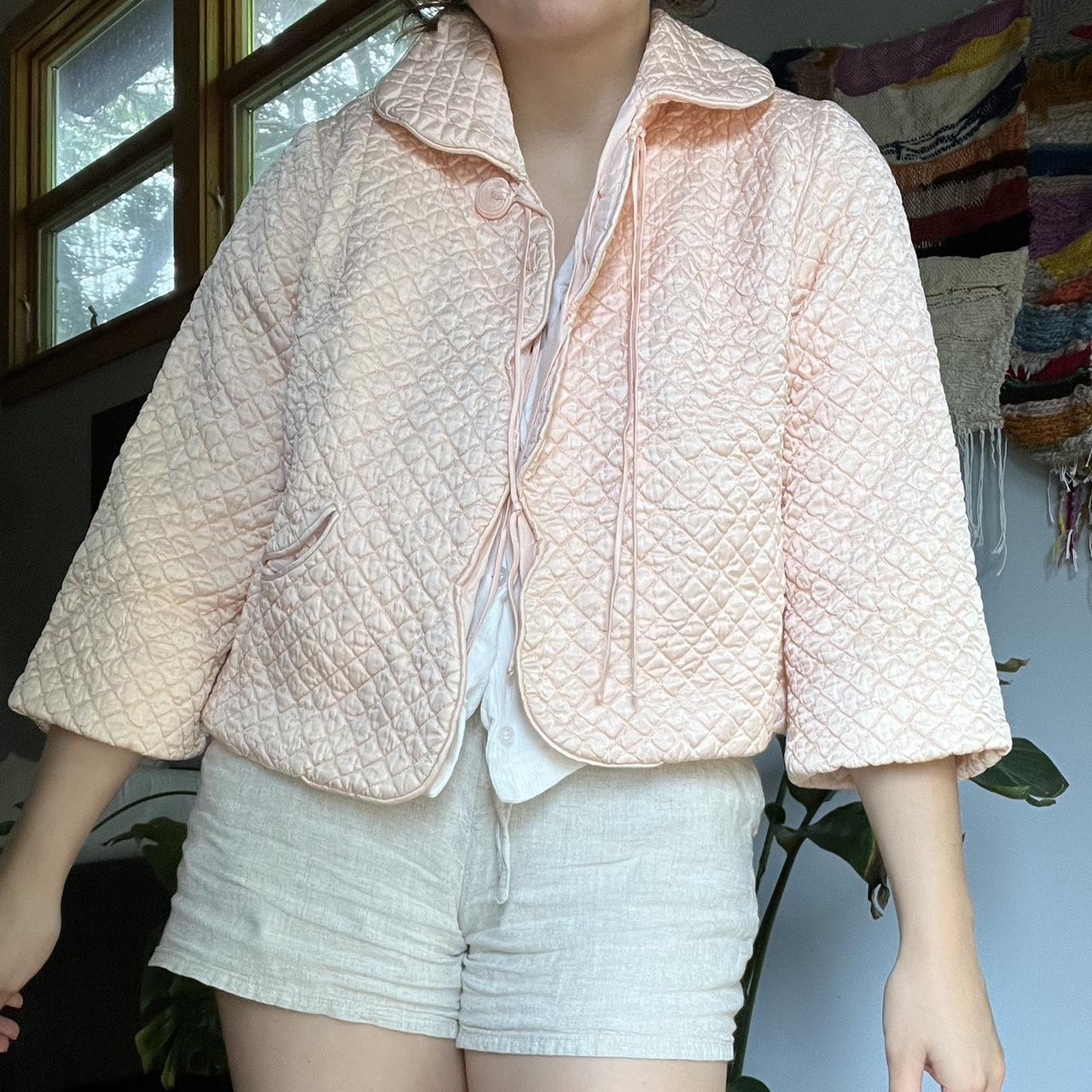 Vintage light pink quilted jacket This is a 1950s... - Depop