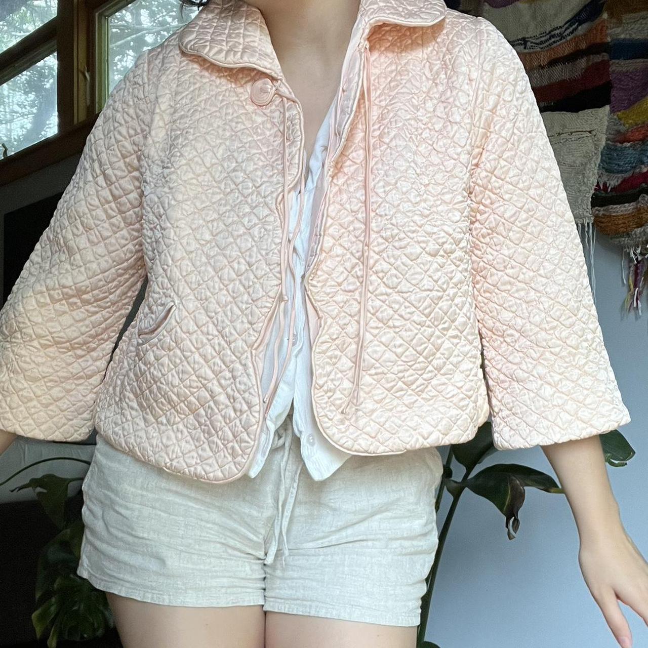 Vintage light pink quilted jacket This is a 1950s... Depop