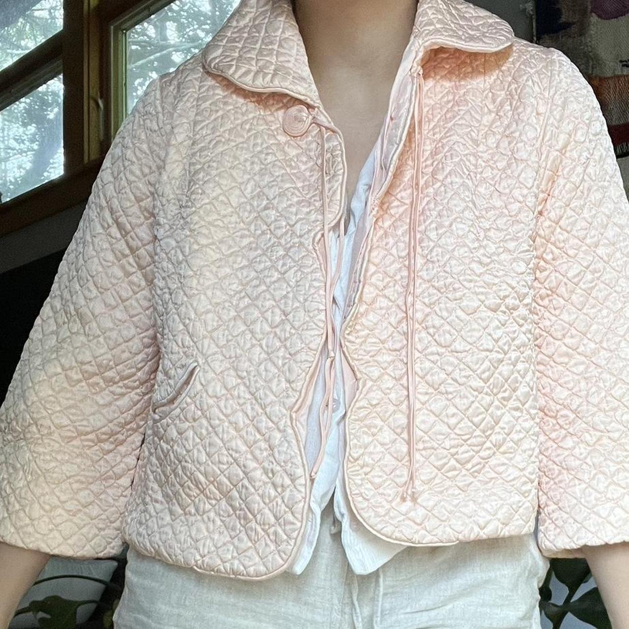 Vintage light pink quilted jacket This is a 1950s... - Depop