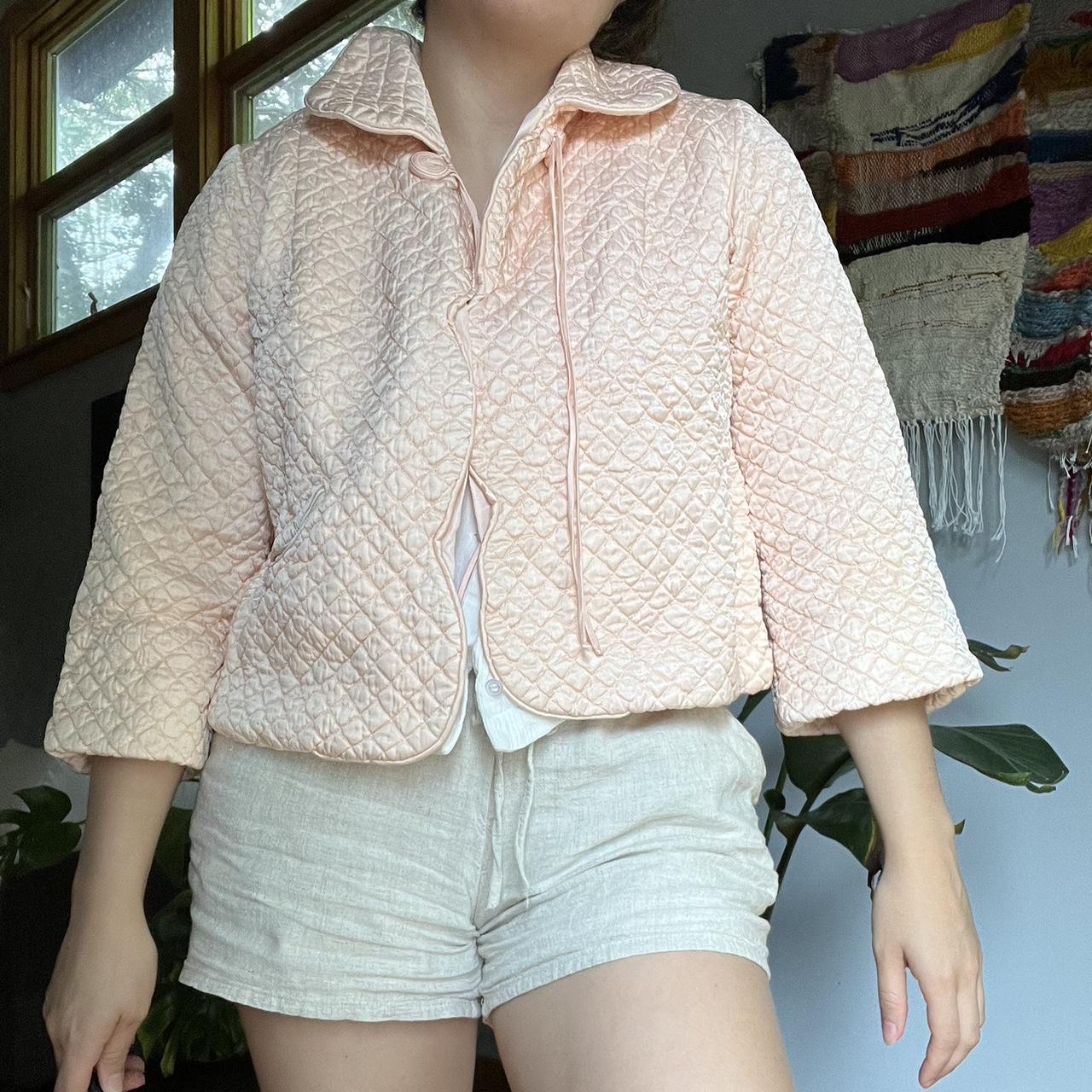 Vintage Light Pink Quilted Jacket This Is A 1950s Depop 