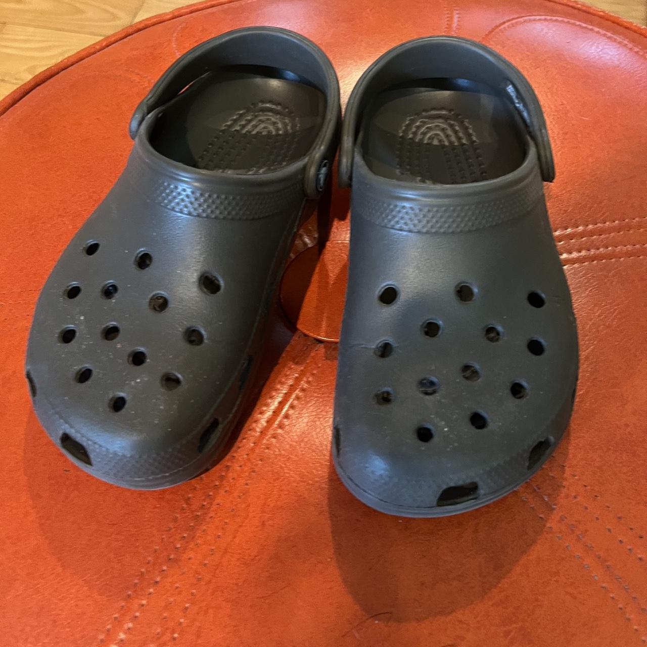 Dark gray crocs These are a dark gray croc shoe.... - Depop