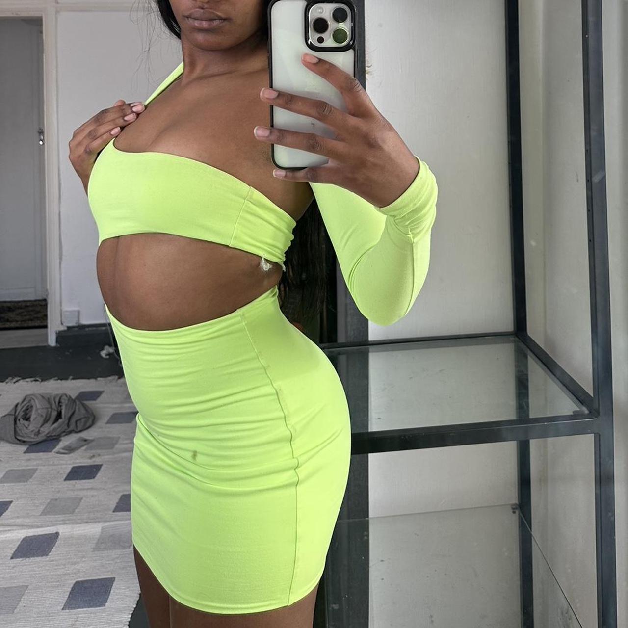 Oh Polly Women's Green Dress Depop