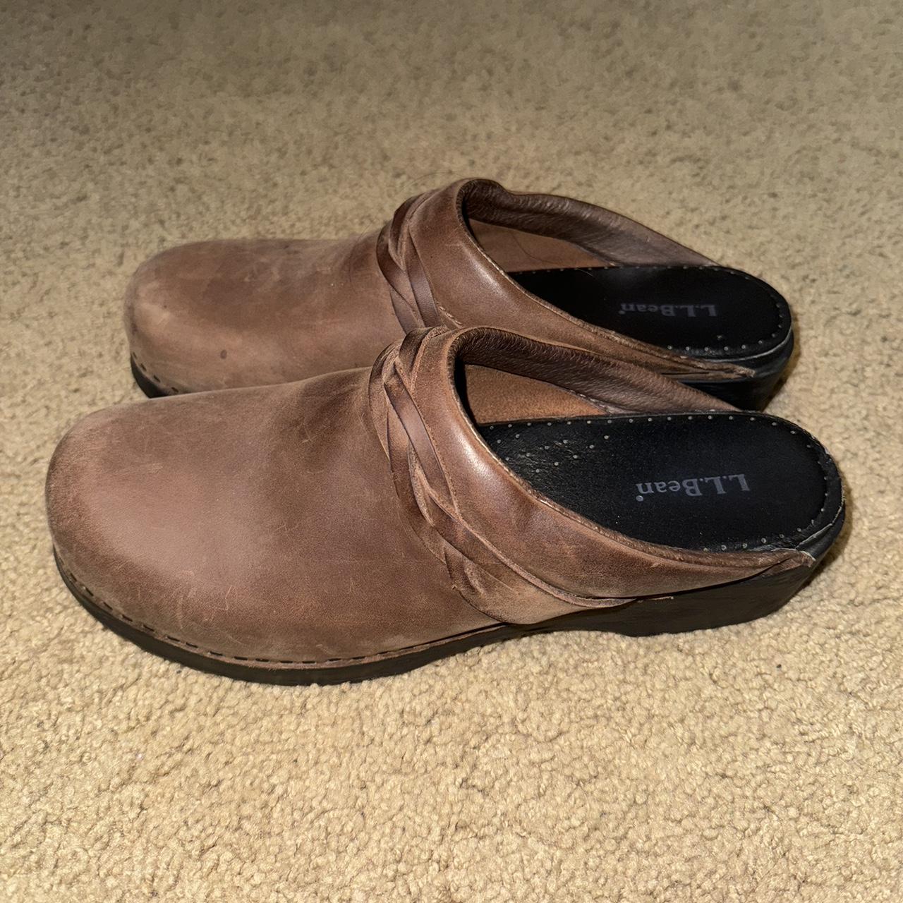 ll bean clogs brown leather size 41 i would say Depop