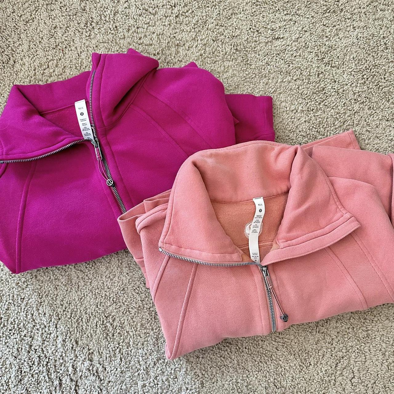 NWOT lululemon oversized scuba half zip hotsell xs/s pink mist