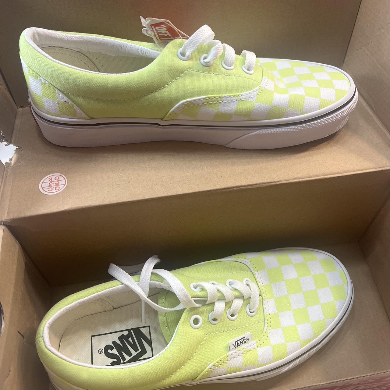 Lime green 2025 checkered vans