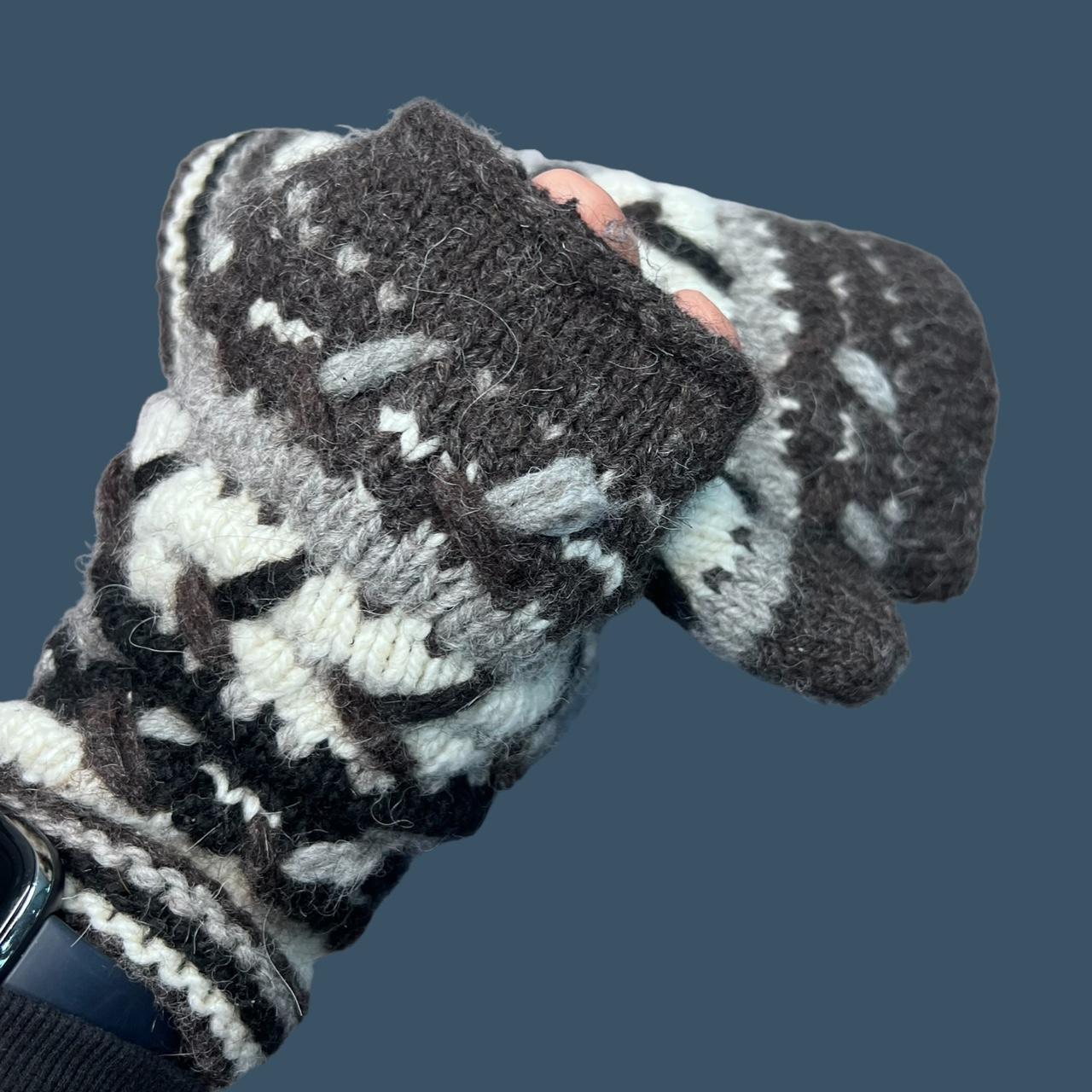 classic alpaca fingerless gloves