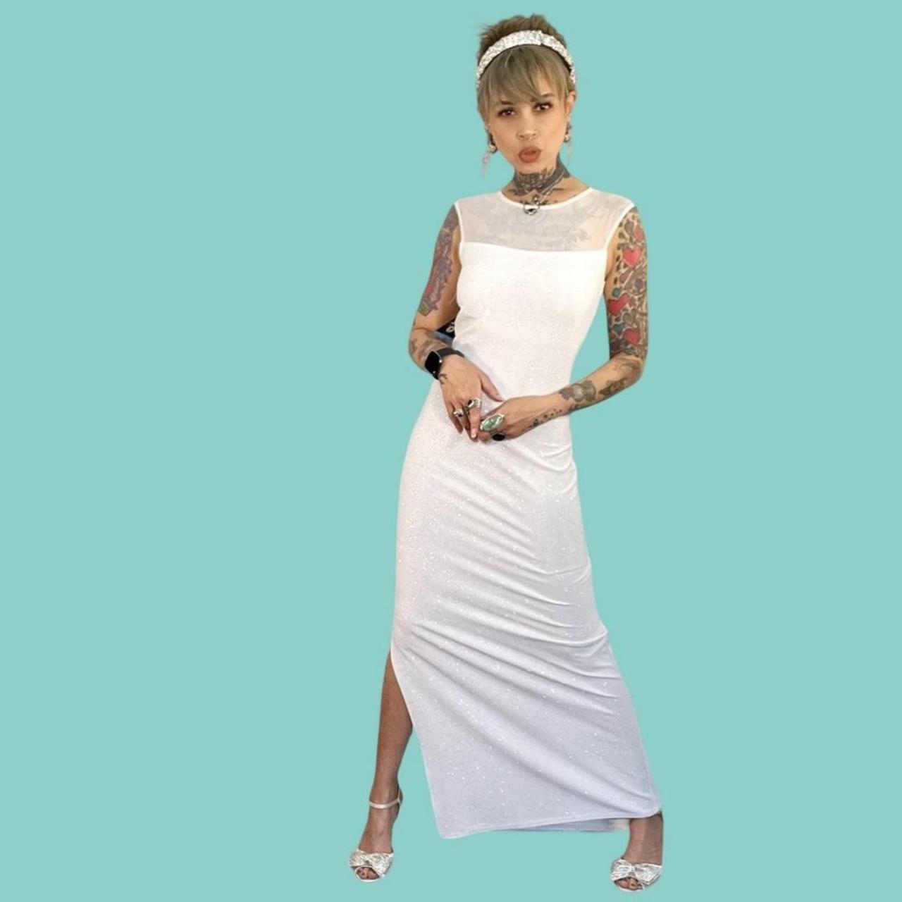 Jump Apparel Co. 90s vintage sparkling white spandex... Depop