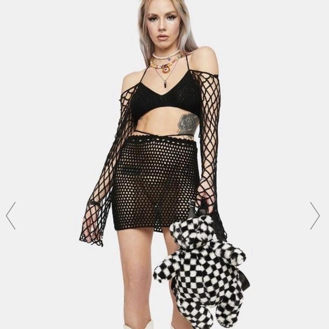 Dolls Kill Women's Black Skirt Depop