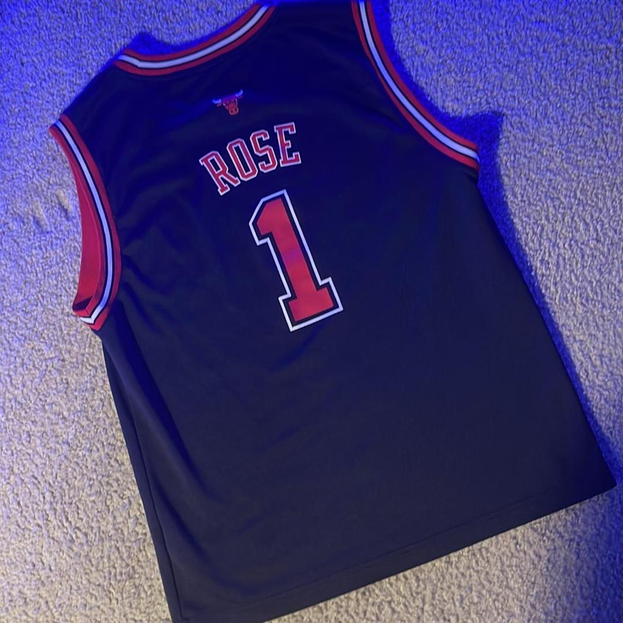 Adidas NBA Chicago Bulls Derrick Rose Red Black - Depop