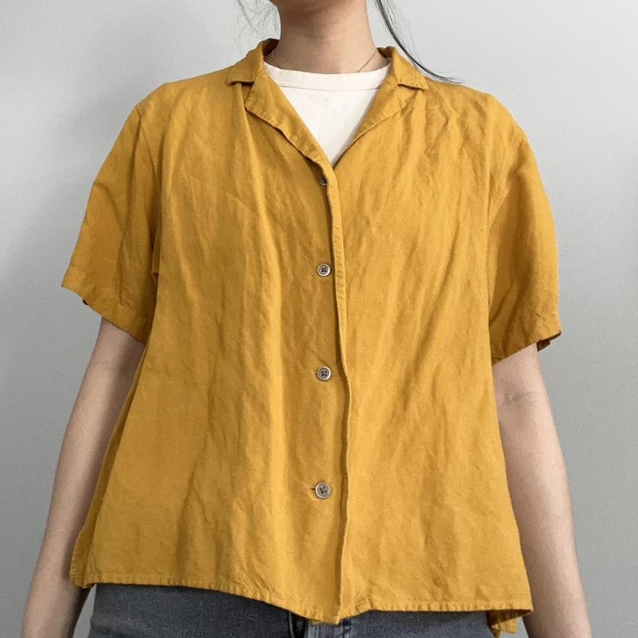 UNIQLO Women's Yellow Polo-shirts | Depop
