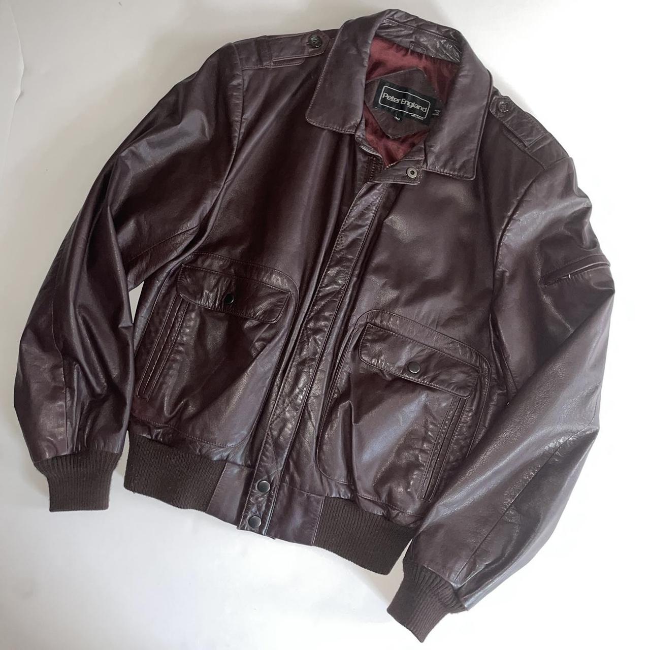 The perfect vintage leather aviator bomber jacket.... - Depop