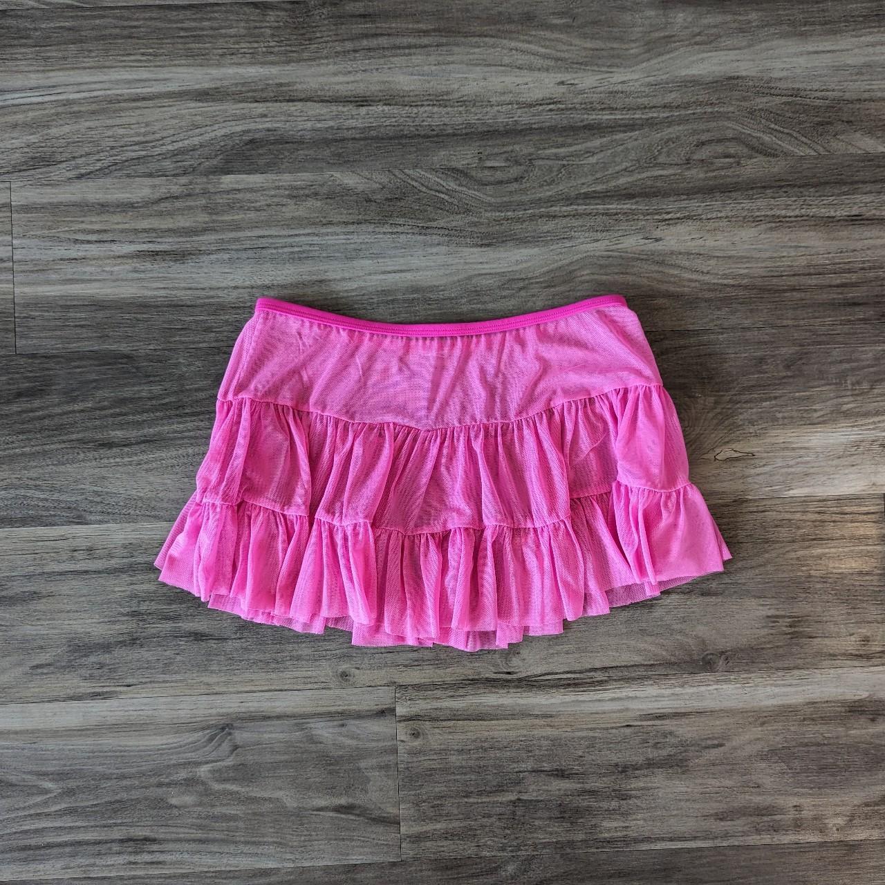 Pink sheer micro mini raver skirt Unlined, sheer.... - Depop