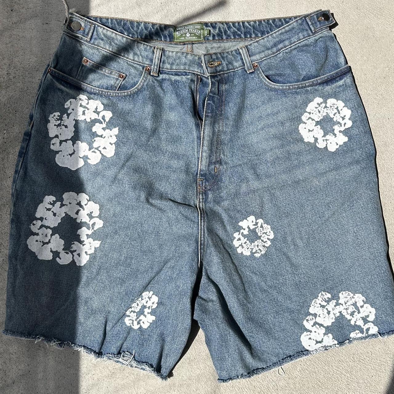 Denim Tears The Cotton Wreath Jean Short Black Men's - FW23 - US