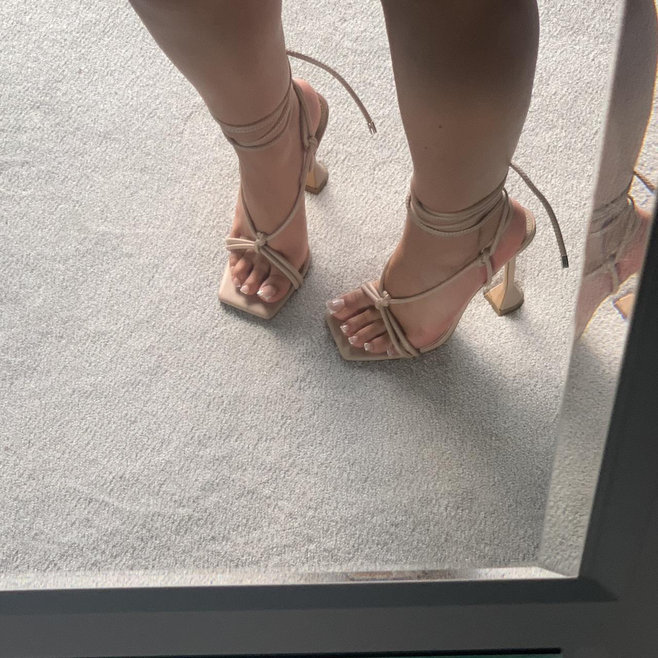 Ego cream tie up heels Size 6 Worn twice, perfect... Depop