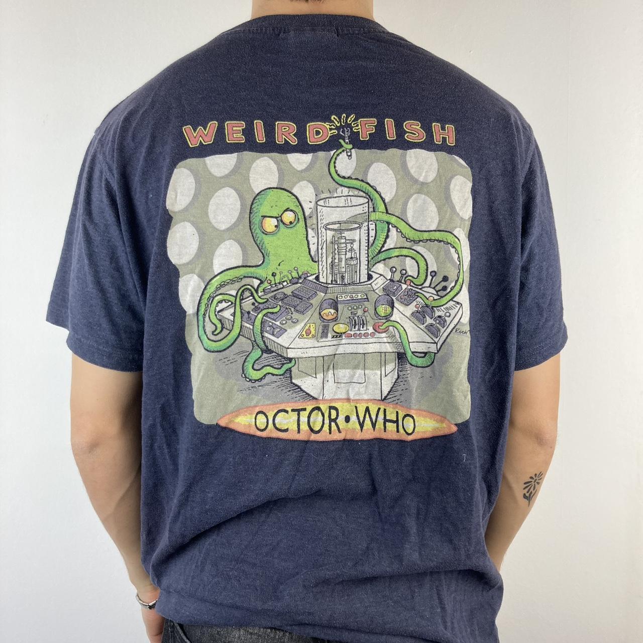Weird fish Octor Who graphic t shirt in navy Super... Depop
