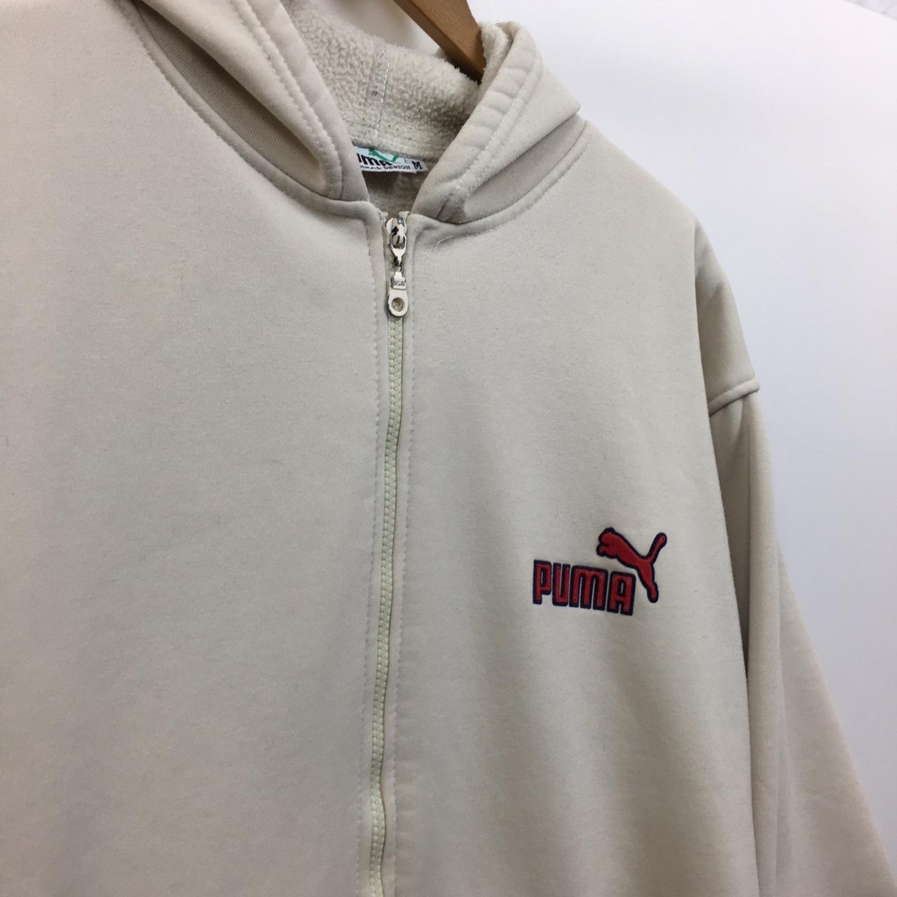 Cream Puma Hoodie Vintage 90s Hooded... Depop