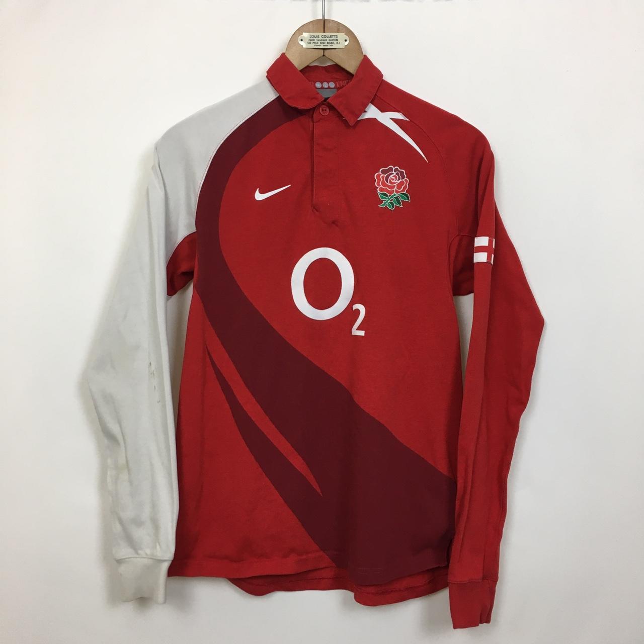 England Rugby Polo Shirt Red Nike Vintage Y2K Youth... - Depop