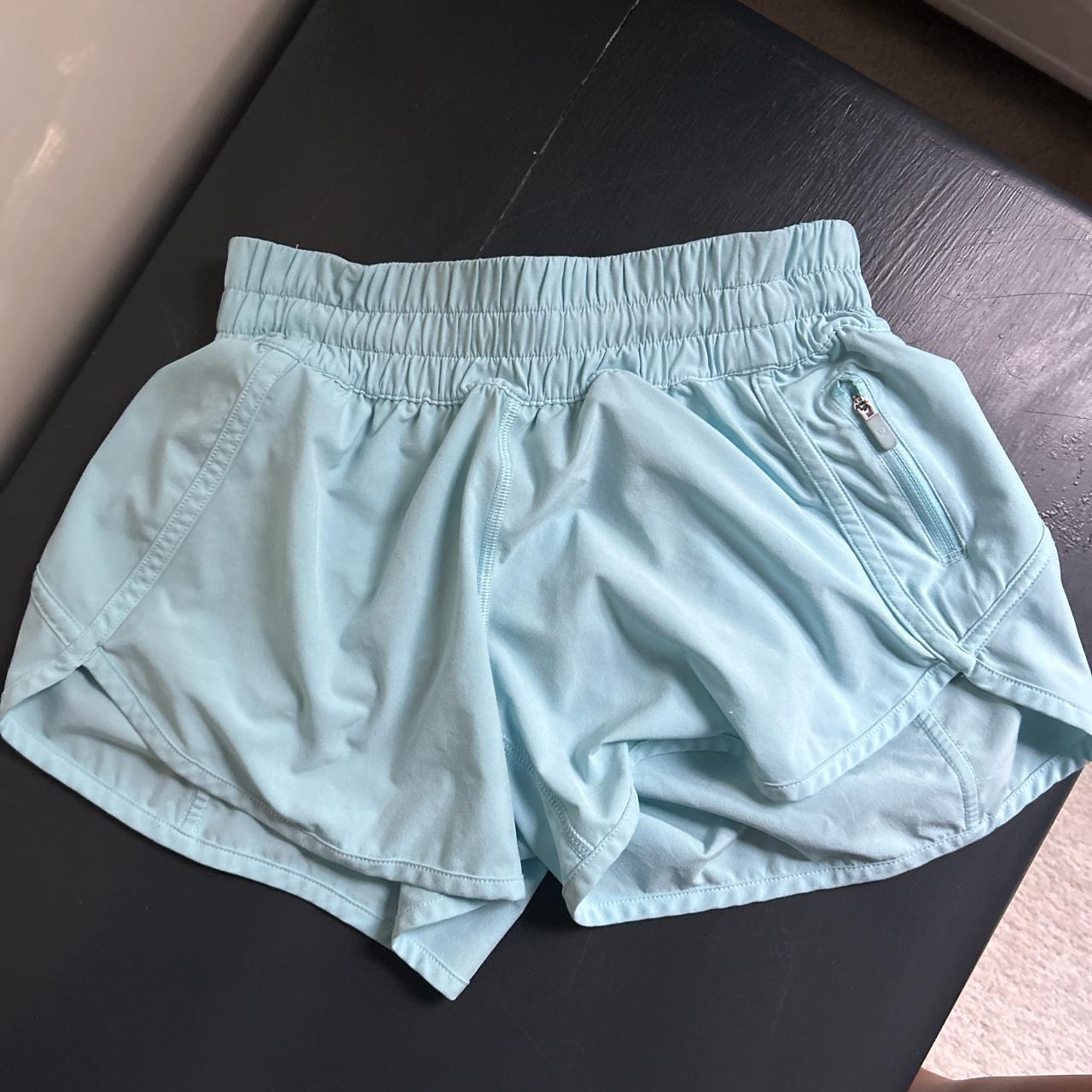 light blue lululemon shorts size 4 gently worn #lulu - Depop