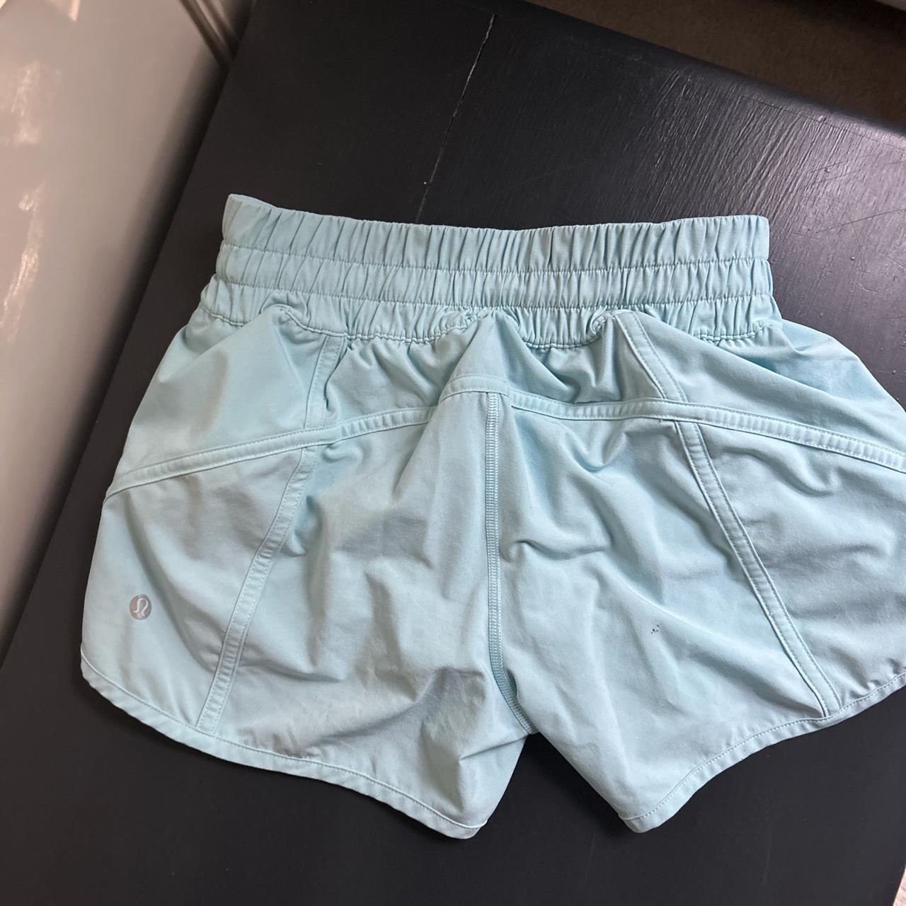 light blue lululemon shorts size 4 gently worn #lulu - Depop