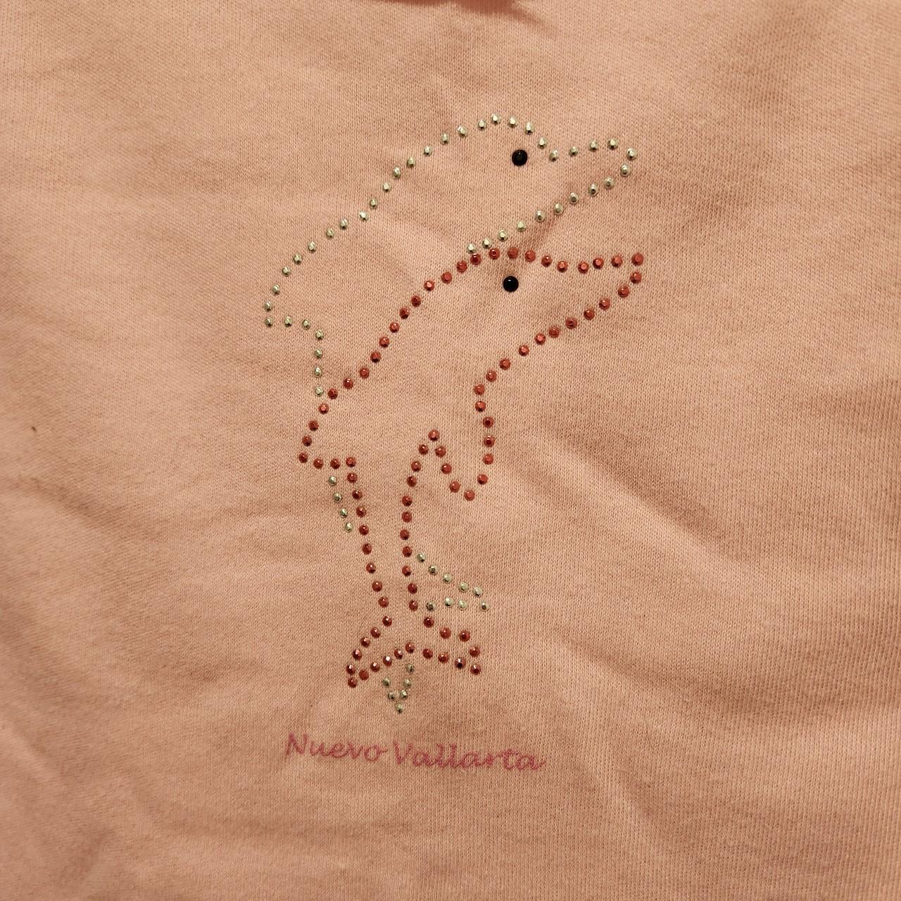 Y2K pink rhinestone dolphin tank, size large. In... - Depop