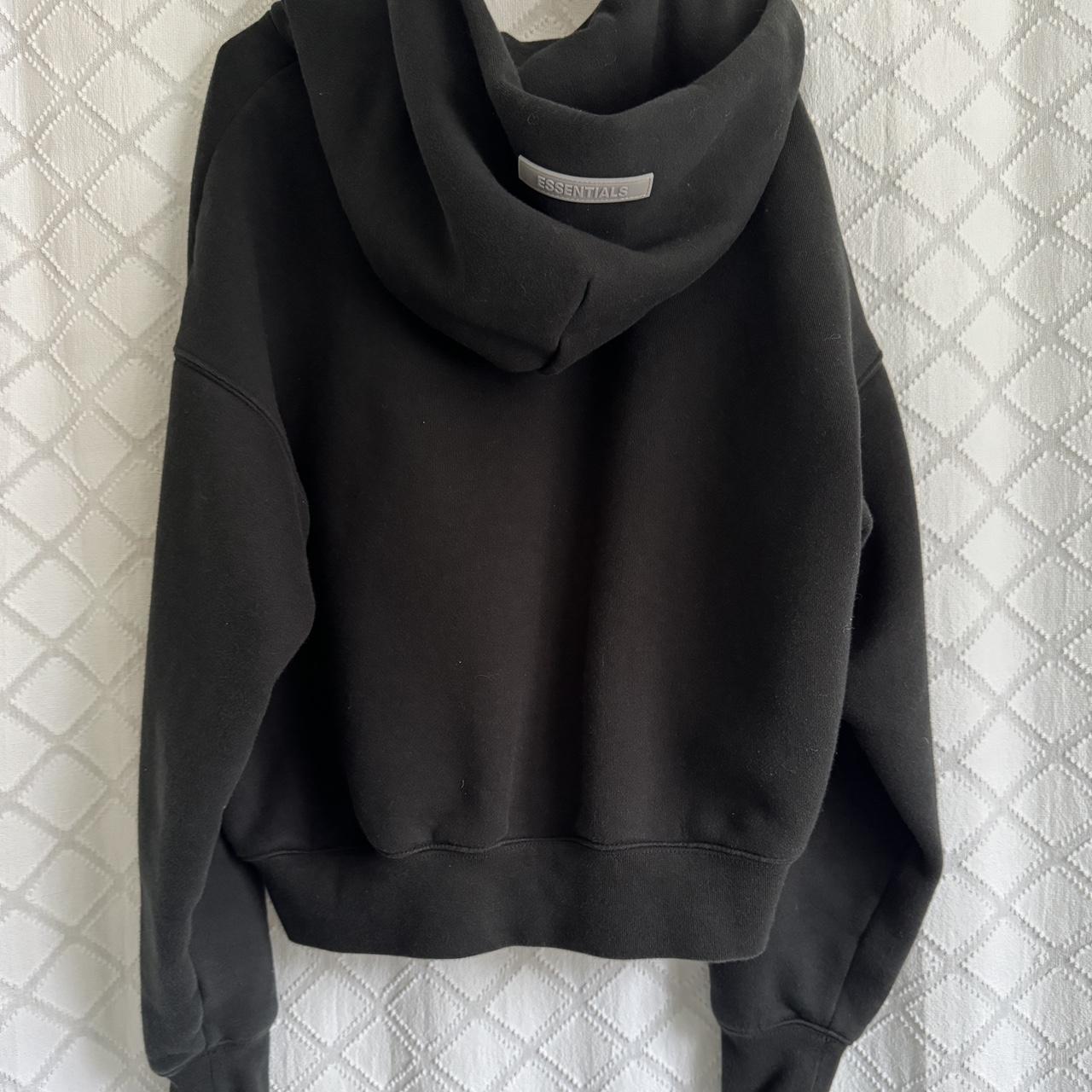 black essentials hoodie size: youth M/8 • a... - Depop