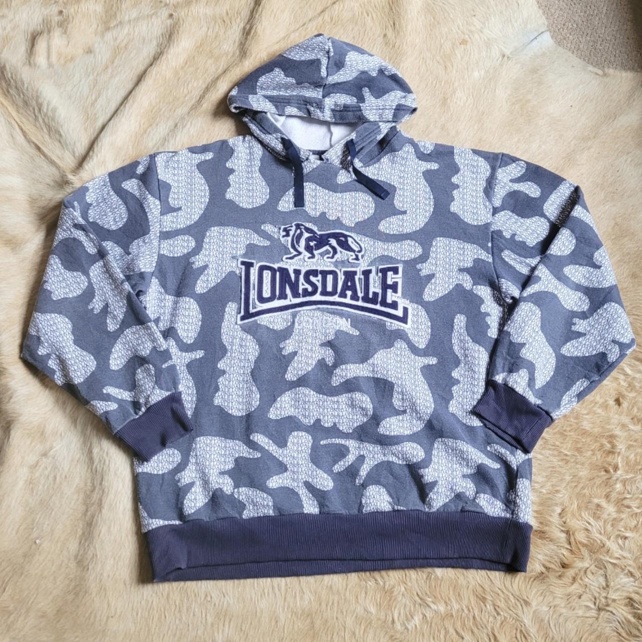 Vintage 00s Lonsdale all over pattern chav navy