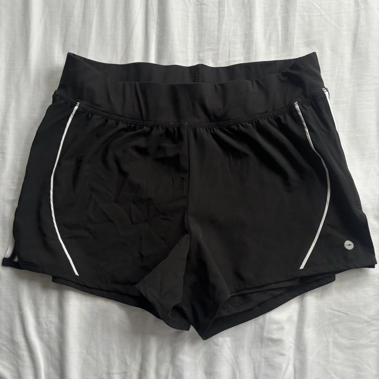 black avia shorts spandex underneath lightly. Depop