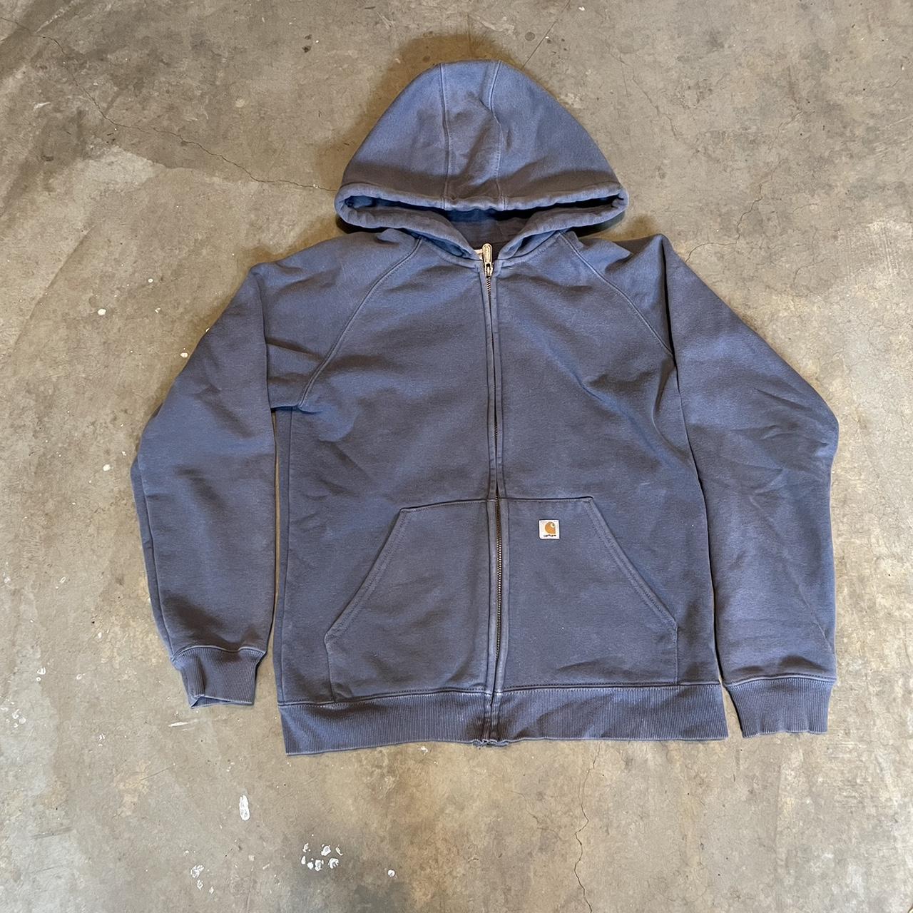 Grey carhartt zip up Women medium NO PAYPAL - Depop