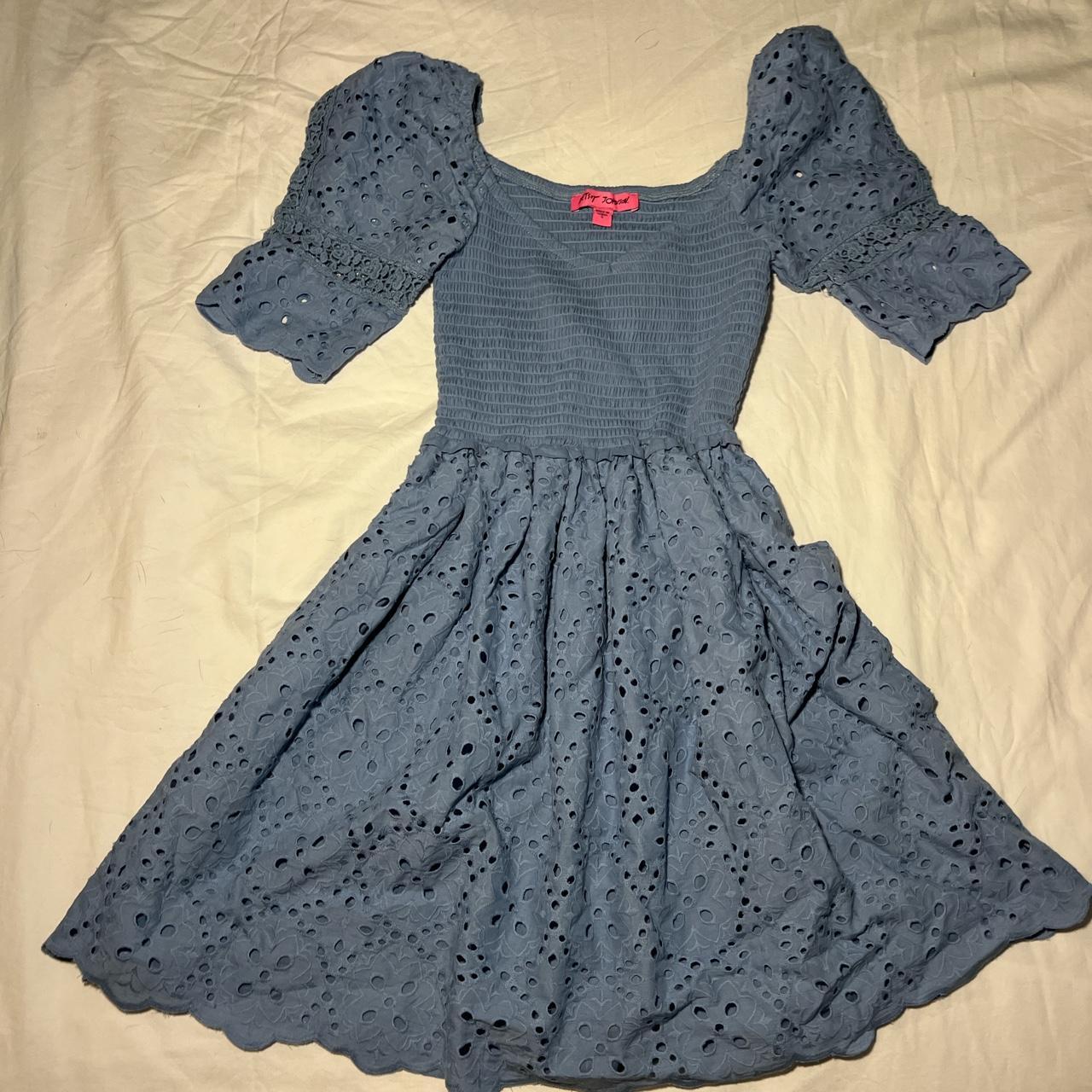 Betsey Johnson Women's Blue Dress | Depop